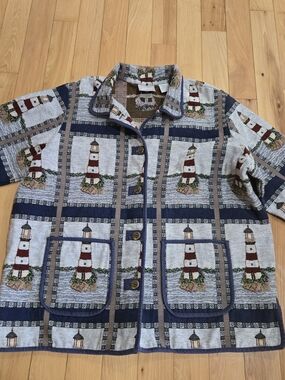 90s Vintage Blair Nautical Tapestry Jacket XXL